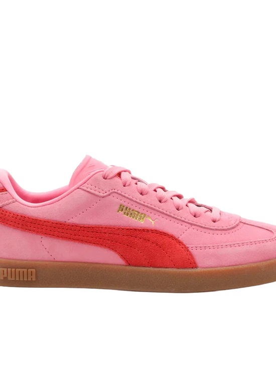 Puma Shoes - Puma Pink Suede Sneakers with Red Formstrip